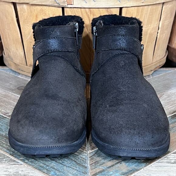 UGG Benson Brown Suede Wool Lined Waterproof Zip-Up Ankle Boots Womens Size 7.5 - Picture 4 of 13